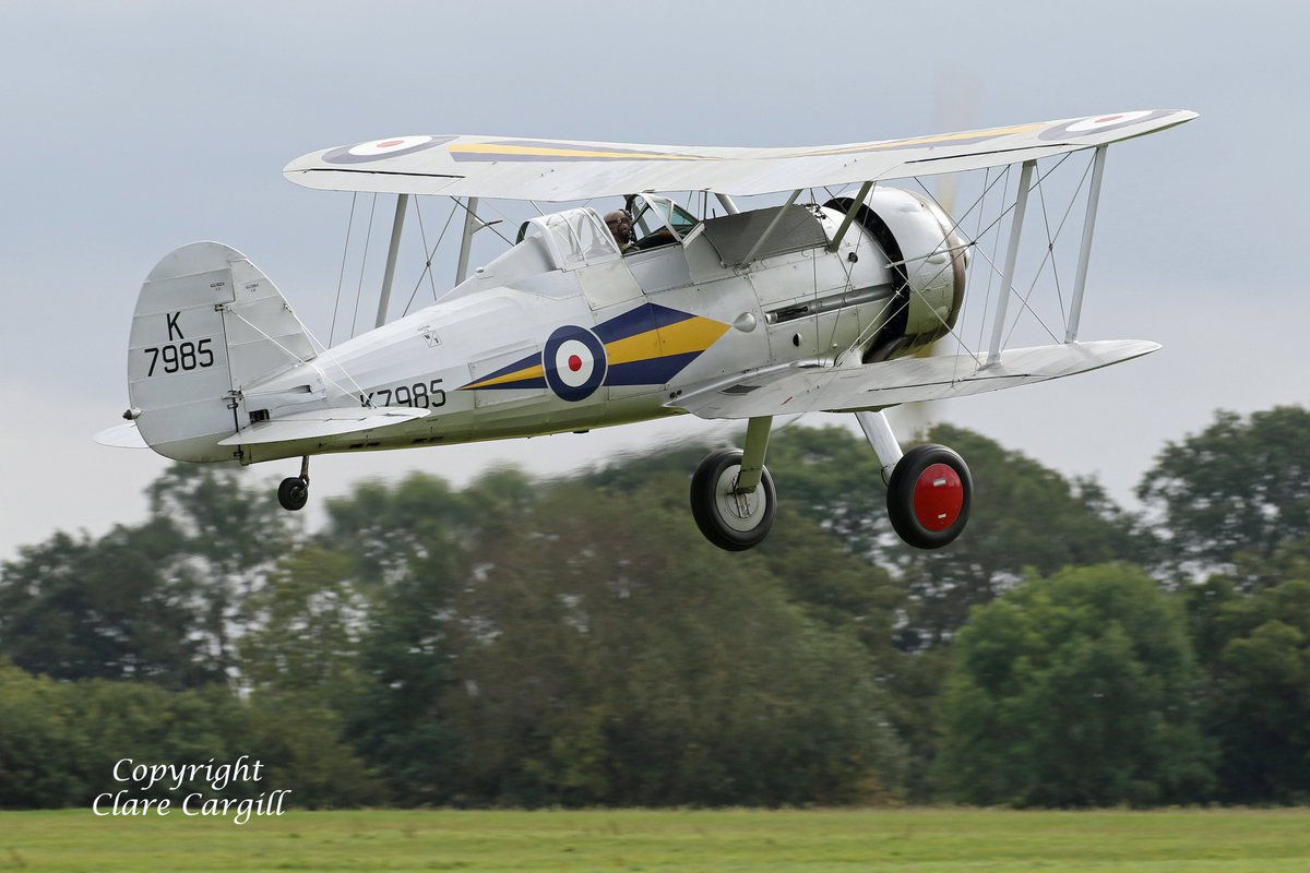 The Gloster Gladiator and Willy Hackett taking off to display @ShuttleworthTru Race Day 2023