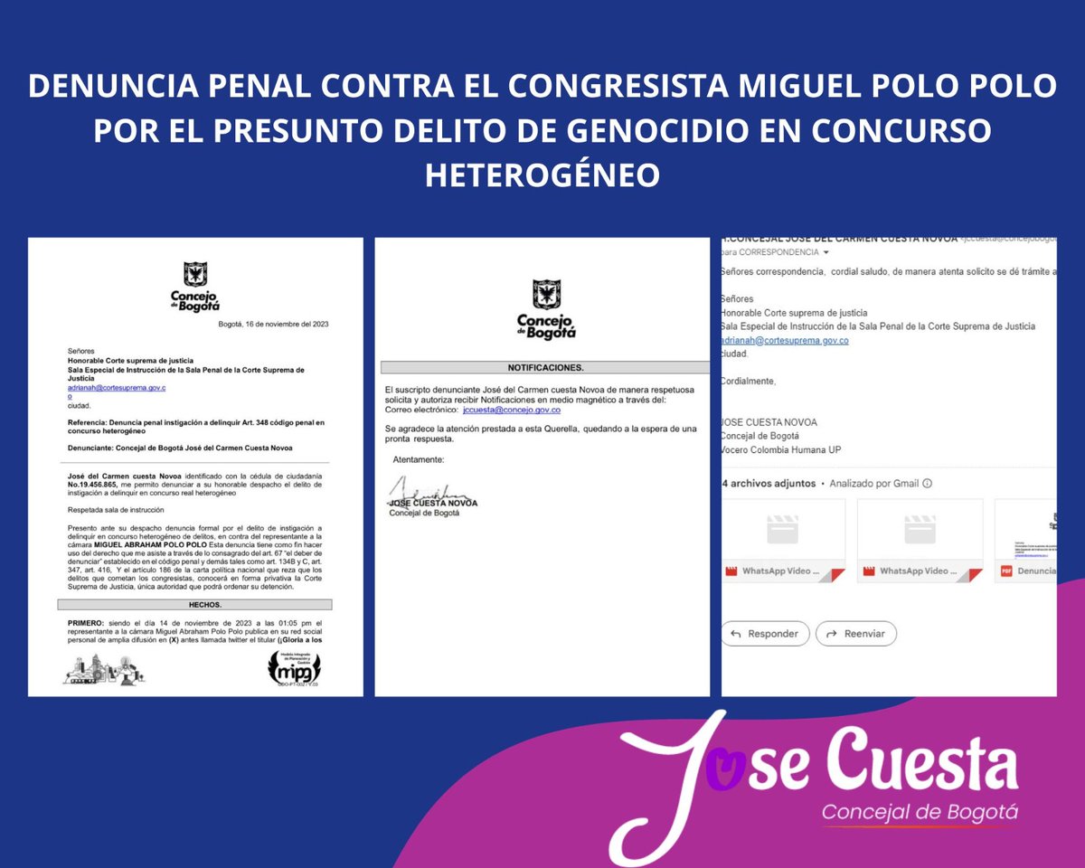 jcuestanovoa's tweet photo. Nos veremos en la @CorteSupremaJ señor @MiguelPoloP Los apologetas del GENOCIDIO no pueden quedar en la impunidad. https://t.co/JkxIsRgkNl
