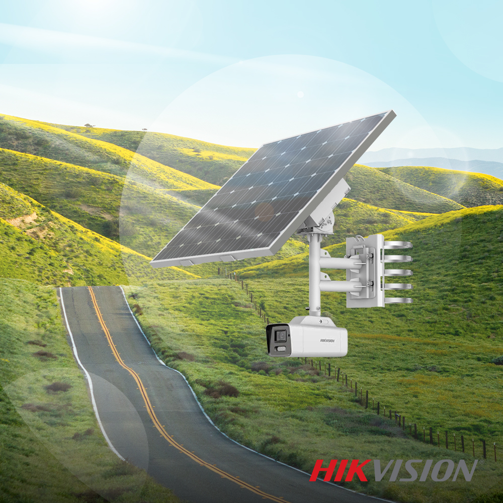 HikvisionUSAinc's tweet photo. Our #Solar Solution Kit includes a 4 MP Motorized #Varifocal Bullet Camera, plus a solar panel, a rechargeable battery, and deep learning-based human and vehicle detection. https://t.co/4oW4mORffH https://t.co/BpeDyHwyBX