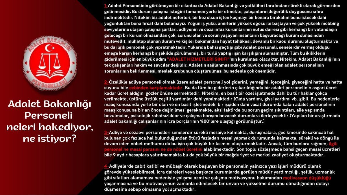 Adlipersonel's tweet photo. @YS_Turkoglu Sayın vekilim, Adalet Bakanlığı Personelinin Adalet Hizmetleri Sınıfının ihdası hususunda beklentileri yıllardır sürmektedir. Bakanlık personeli sürekli olarak ertelenmekte, ancak büro kolunun en zor görevini yapmaktadır. Bizlerin sesi olmanızı temenni ediyoruz. https://t.co/ovPDu49a2n