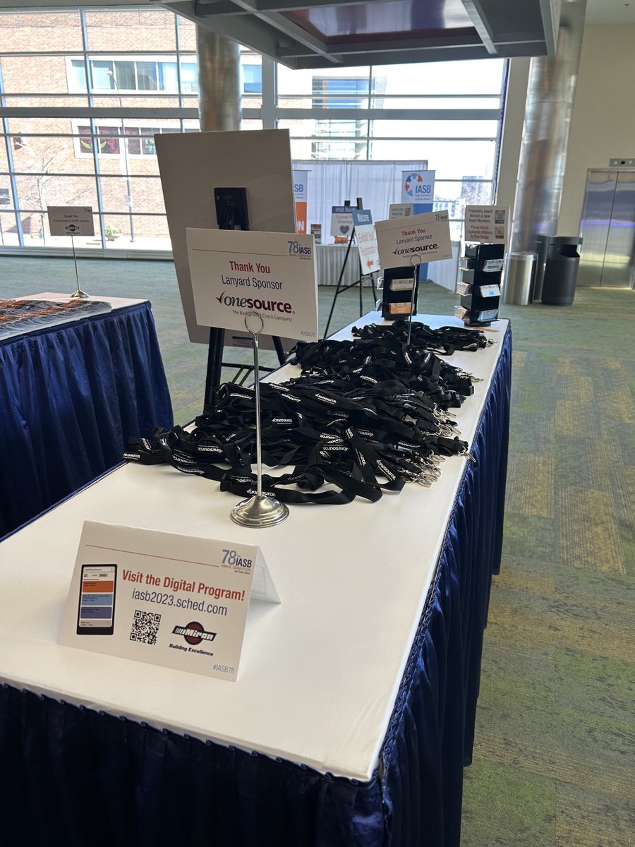 OneSourceBackgd's tweet photo. Today, One Source is the lanyard sponsor for the 78th Annual IASB Annual Convention &amp; Trade Show! As an Affiliated Program, we're happy to provide schools with the information they need to make informed hiring decisions.

#HR #IASB #backgroundchecks #backgroundscreening https://t.co/77abmu5Kyd