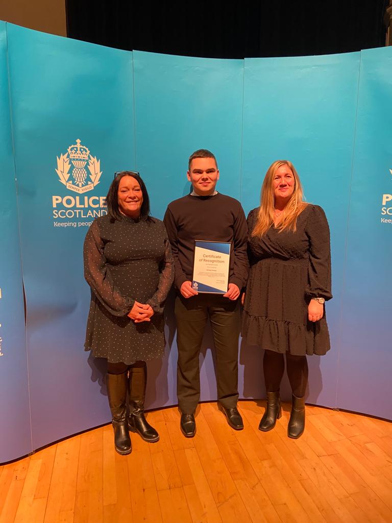 Very proud moment yesterday when we received our award from Police Scotland