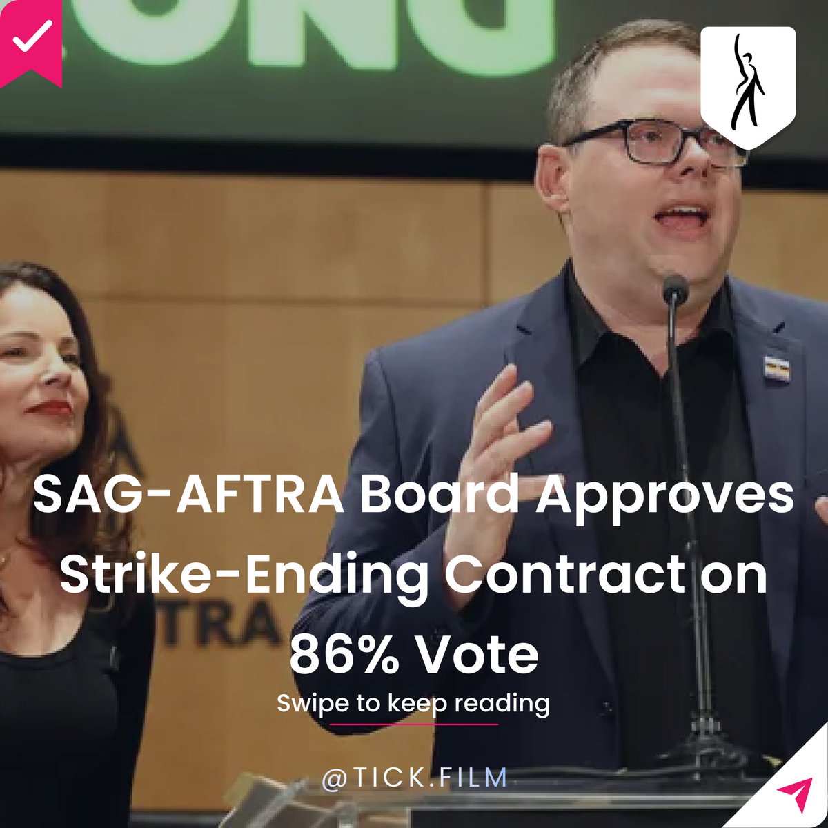 TickFilmApp's tweet photo. SAF-AFTRA News 🗞️ 

*full details on strike-ending contract https://t.co/N7l1PEWcha