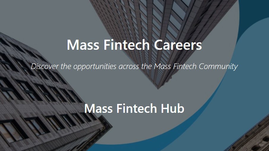Massachusetts companies are #hiring! Explore more than 800 available roles on our Mass Fintech Hub #job board: careers.massfintechhub.com/jobs