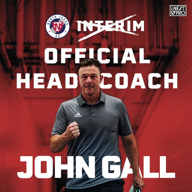northtexasSC's tweet photo. Making things official.

John Gall has been named as the 4th Head Coach in NTSC history. ⤵️