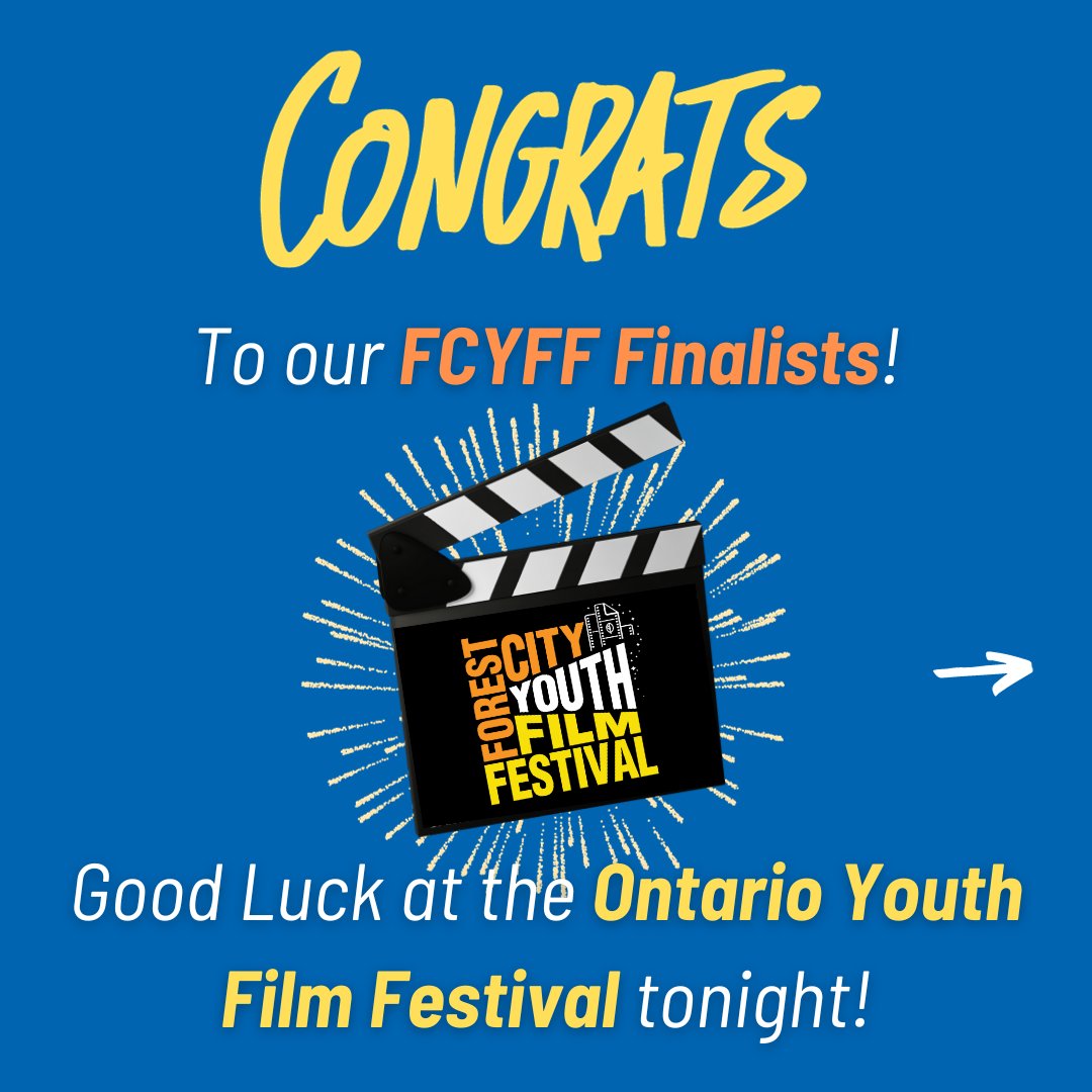 ✨ TONIGHT is the OYFF Screening and Awards Show!✨

🎬 At 7PM, top youth films from across the province vie to be named "Best in Ontario" in their category! 🏆

We are proud to showcase the finalists that will represent the Forest City Youth Film Festival at the OYFF tonight!