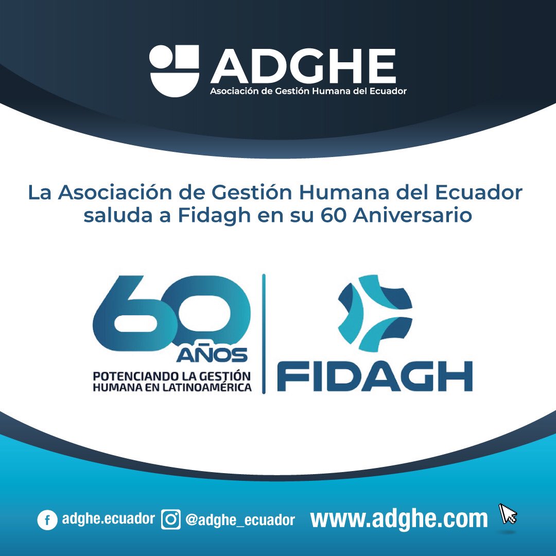 adghe_ecuador's tweet photo. Felices 60 años a nuestra querida matriz la Federación Interamericana de Asociaciones de Gestión Humana #FIDAGH, gran comunidad que fortalece la conexión humana entre organizaciones con misión y visión compartida, que el legado de sus fundadores permanezca y se fortalezca 🎂🎉🥳 https://t.co/cMW8PJSHBY