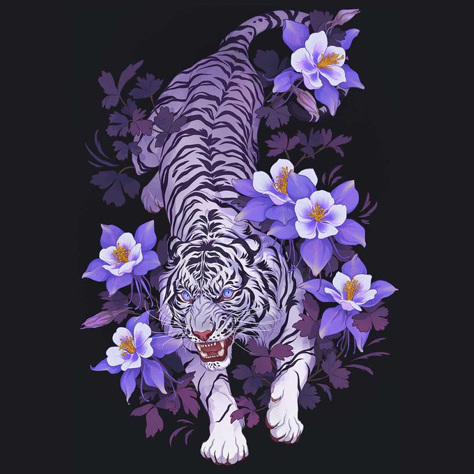 「flower tiger」 illustration images(Latest)