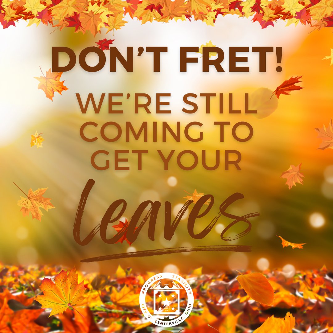 Though the published leaf schedule may be ending, our crews will continue working north to south collecting leaves across the City until they've stopped falling. Please continue to rake your leaves to the curb, and we'll get them.