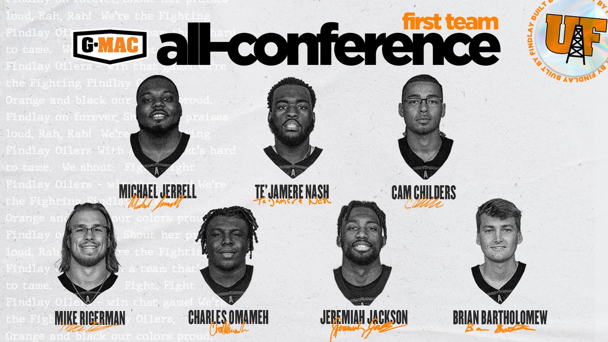 🏅2023 Football All-G-MAC Awards🏅

Seven Oilers picked up first team all-conference honors. 

🏈:findlayoilers.com/news/2023/11/1…