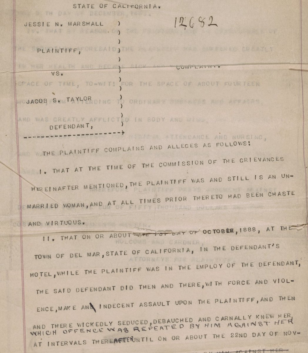 In our latest blog post, discover untold stories of the #MeToo movement. #LosAngeles Area Court Records cases reveal the coercive power male employers held over working-class women in 19th-century California. bit.ly/3uhljFh
