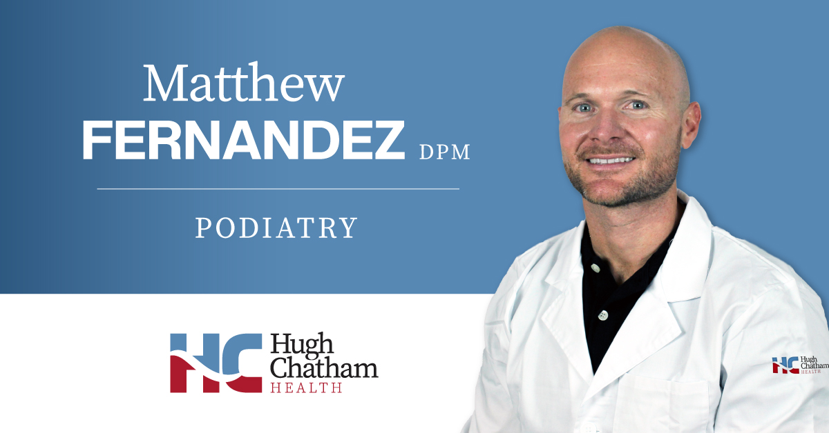 Podiatrist Dr. Matthew Fernandez is accepting new patients at Hugh Chatham Health – Multispecialty in Mt. Airy! To request an appointment, visit hughchatham.org/appointments or call 336-352-4500.