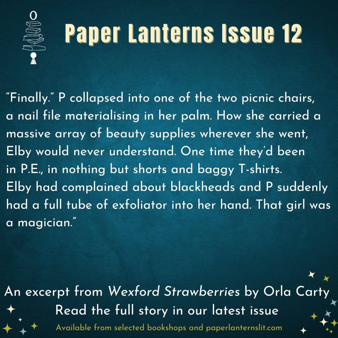 Wexford Strawberries by Orla Carty is just one of the original short stories published in our latest edition. Find this & lots more compelling creative writing in Issue 12. paperlanternslit.com & selectedbookshops. #paperlanternslit #amwriting #yalit