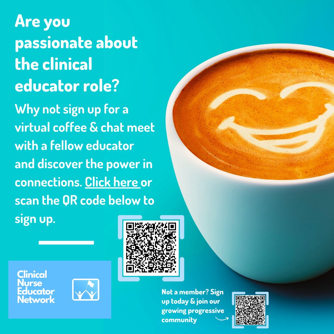 CNENetworkUK's tweet photo. Tonight we are launching the first "Randomised Coffee Trials" for Clinical Nurse Educator Network!

We will match you with someone else in the community for a virtual cuppa &amp; catch up, to support building relationships and meeting new people.

#CNEnet #RandomisedCoffeeTrial #RCT https://t.co/ZXnzb3xnFS