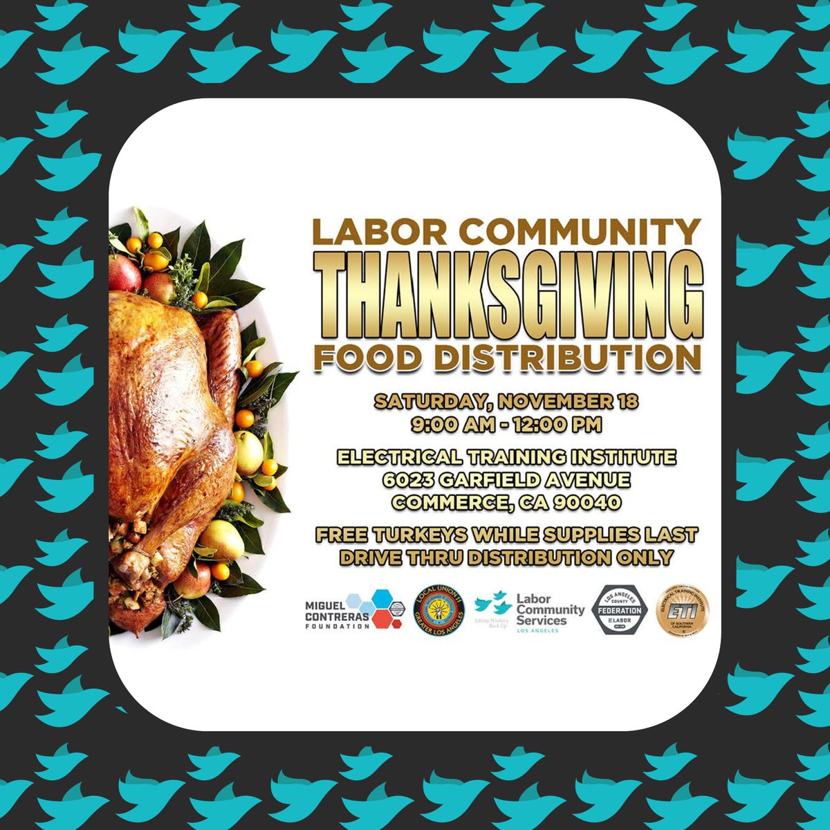 🦃 DISTRIBUTION ALERT 🦃 It's officially the holiday season &amp; our siblings at Labor Community Services (LCS) are doing their annual Thanksgiving Distribution! If you or someone you know needs an extra helping hand, join us this Saturday to pick up Turkey Day essentials. #1U
