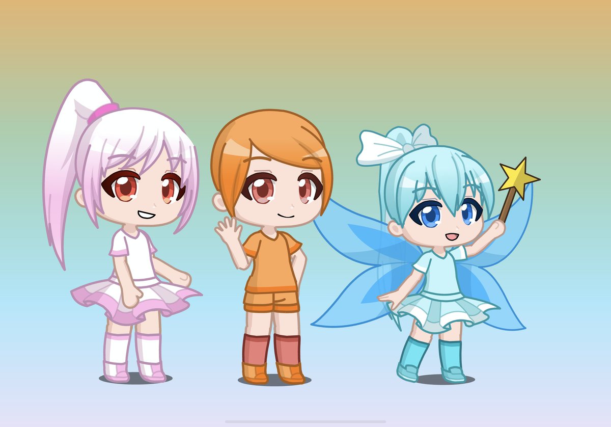 maryannkitty11's tweet image. Here are Peach, Orange and Fairy Puff in Gacha Life 2!