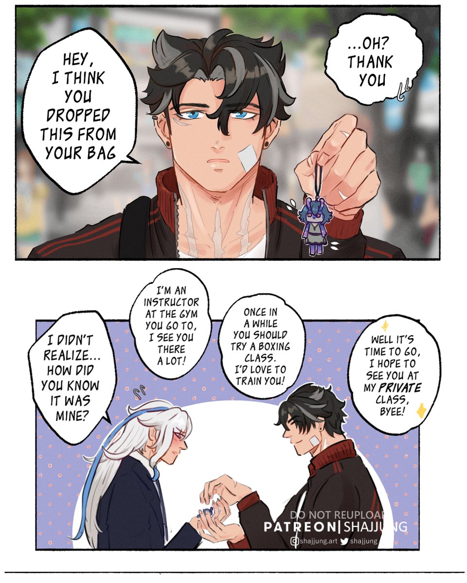 Shajjung's tweet photo. Modern AU - (1/2)

good job Rizzley🤝✨(p2 below)

#wriolette #Wriothesley #Neuvillette https://t.co/Ljclnq09tN