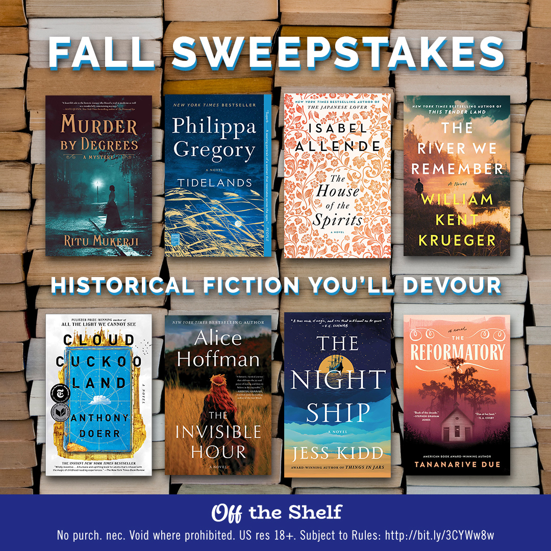 Off The Shelf (@offtheshelf) on Twitter photo π Sweepstakes Alert! π Enter our Historical Fiction Sweepstakes for your chance to win EIGHT page-turners for fall! π π 
More details here: spr.ly/6015uLLIl π Sweepstakes Alert! π Enter our Historical Fiction Sweepstakes for your chance to win EIGHT page-turners for fall! π π 
More details here: spr.ly/6015uLLIl