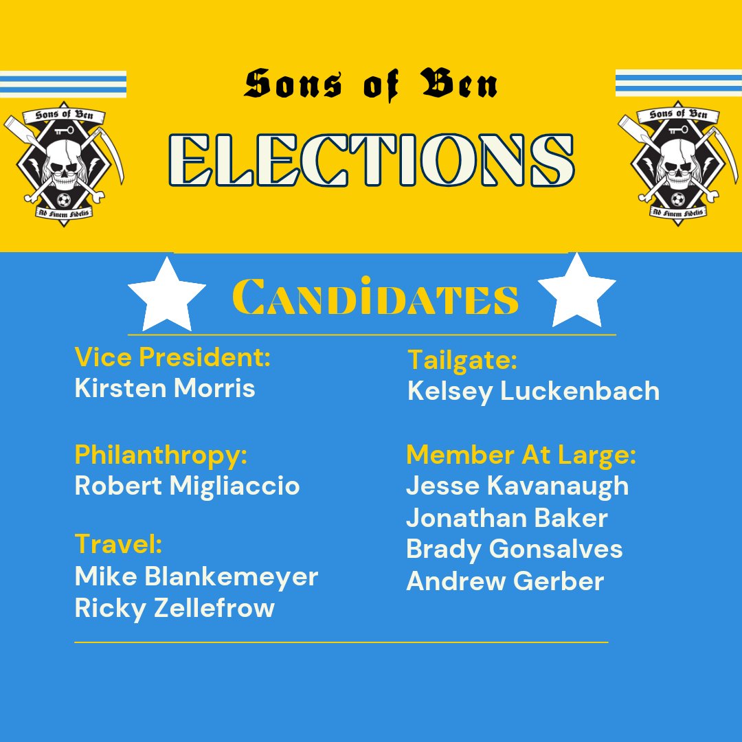 Get ready to meet the candidates! Click on the link below to familiarize yourself with them. Should you have any questions for the candidates, feel free to email us at info@sonsofben.com. bit.ly/SoBCandidates24