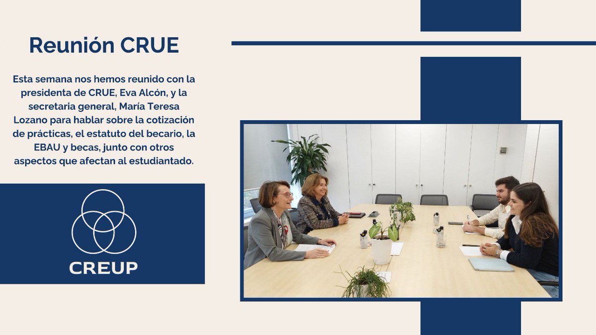 Desde CREUP continuamos trabajando con entidades como <a href="/CrueUniversidad/">Crue Universidades</a> para seguir construyendo una Universidad Pública de calidad.