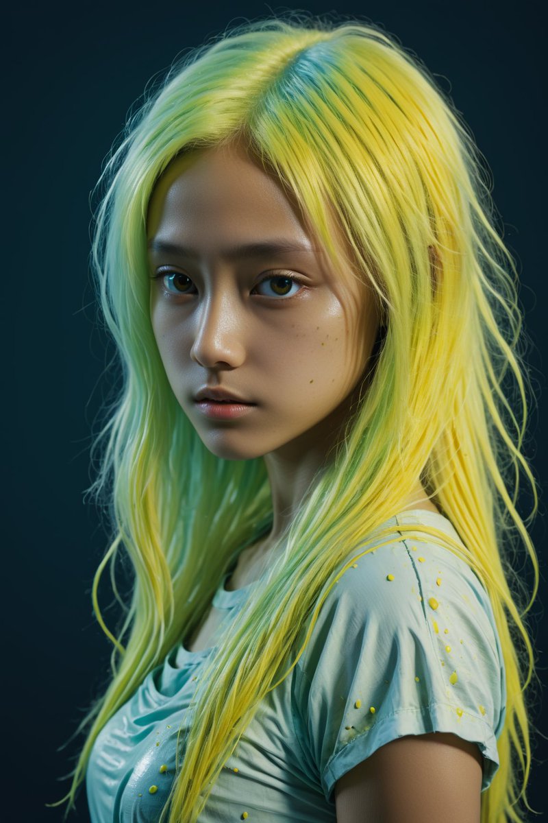 AiSeptember2002's tweet photo. 《異世界少女 Ai September》
September Ai - Yellow Hair
#異世界少女 #AiSeptember #Model #CyberGirl #Punk #Scifi #AQUA #Yellow #SeptemberAi #NFT #Style #LongHair #imagination #Sad #digitalart #Artist #schoolgirl #hairstyle 
©2023 AiSeptember. All rights reserved. https://t.co/OhwaJeyHaO