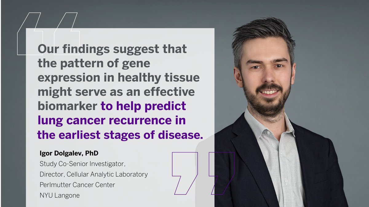 Perlmutter Cancer Center at NYU Langone Health (@perlmutter_cc) on Twitter photo Gene expression in tumor-adjacent tissue holds significant prognostic information in lung adenocarcinoma, research from <a href="/NYUGSOM_PMED/">NYU GSOM Precision Medicine</a> finds.
Learn about the findings from investigators Dr. Igor Dolgalev (<a href="/bioigor/">Igor Dolgalev</a>) and Dr. Aristotelis Tsirigos (<a href="/artsinyc/">Aristotelis Tsirigos</a>): bit.ly/49BZy2R Gene expression in tumor-adjacent tissue holds significant prognostic information in lung adenocarcinoma, research from <a href="/NYUGSOM_PMED/">NYU GSOM Precision Medicine</a> finds.
Learn about the findings from investigators Dr. Igor Dolgalev (<a href="/bioigor/">Igor Dolgalev</a>) and Dr. Aristotelis Tsirigos (<a href="/artsinyc/">Aristotelis Tsirigos</a>): bit.ly/49BZy2R