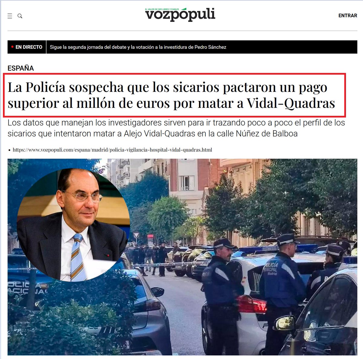 BetaniaTv's tweet photo. 🔴 VIDAL QUADRAS, LA ORDEN VINO DE CATALUÑA

El perito informático @GabrielAraujoES nos envía información sobre el intento de asesinato de @VidalQuadras

Descartada la participación de Irán en el intento de asesinato de Vidal Quadras, la policía debe investigar desde donde era evidente que fue dada la orden, en Cataluña, porque:

🔺"Joves Junts" festejaron el atentado (envío captura de su tweet)
🔺El lider de las juventudes de Junts está imputado por terrorismo
🔺El intento de asesinato fue el mismo día que se anunció el pacto @PSOE @JuntsXCat
🔺Fue un aviso a los catalanes constitucionalistas para que no plantemos cara al independentismo
🔺Alejo siempre fue enemigo de CIU, ahora Junts.
🔺Hacienda detecta un ingreso de 1,3 millones al hijo mayor de Pujol a través de una consultora

@GabrielAraujoES
@GuillermoRocaf1 
@Espanaesnuestra
#SomosLaOposicion #InvestiduraSanchez #MeGustaLaFruta 

https://t.co/Rd3XxlLCmY