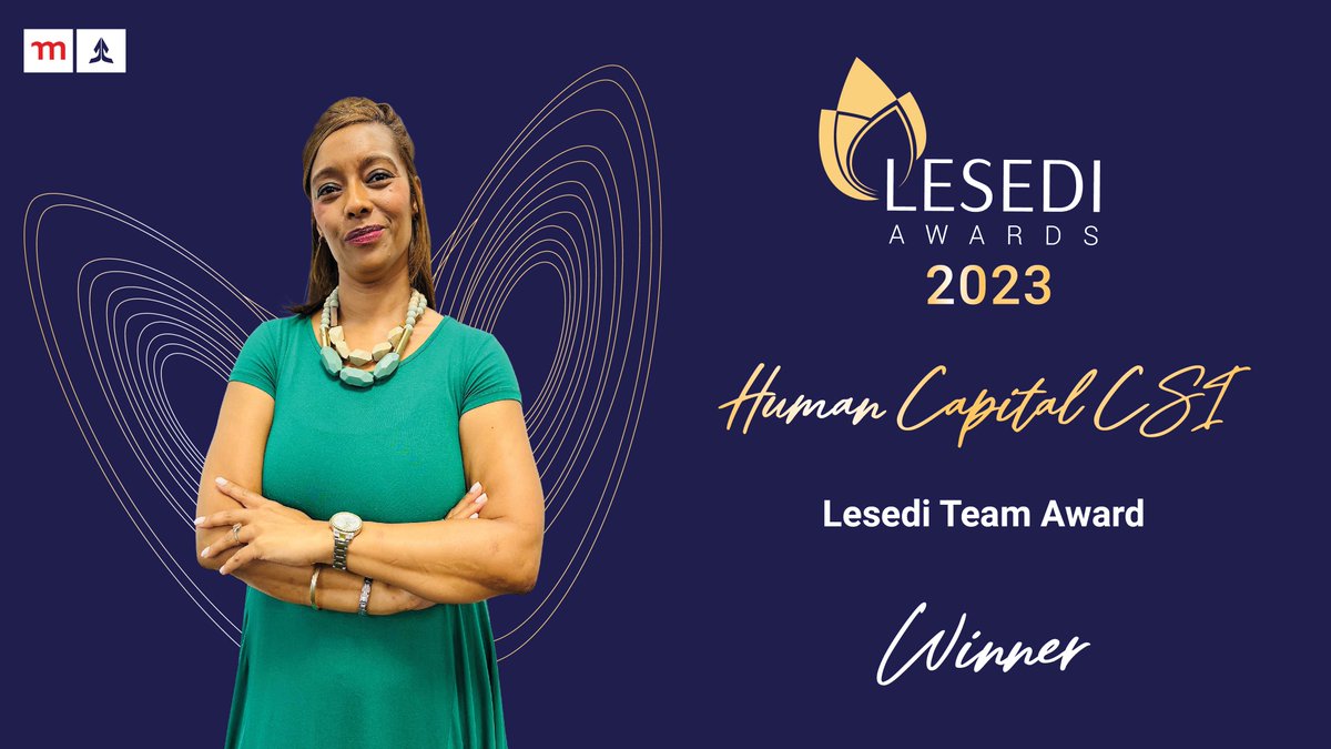WINNER: Congratulations to the Human Capital CSI team for receiving the Lesedi Team Award at the #LesediAwards2023! Your collaborative efforts and commitment to community impact reflect the essence of teamwork and service excellence.