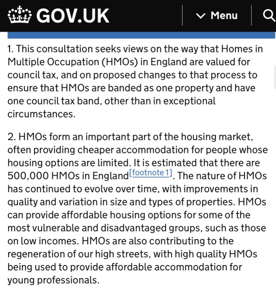 This is absolutely HUGE NEWS! 🎉

HMO properties will only have to pay 1 lot of council tax.

Previously for larger ensuite properties, many councils have banded each room seperately for tax, which has really hit the profits of many HMOs. 

I protested for this for years 🥂