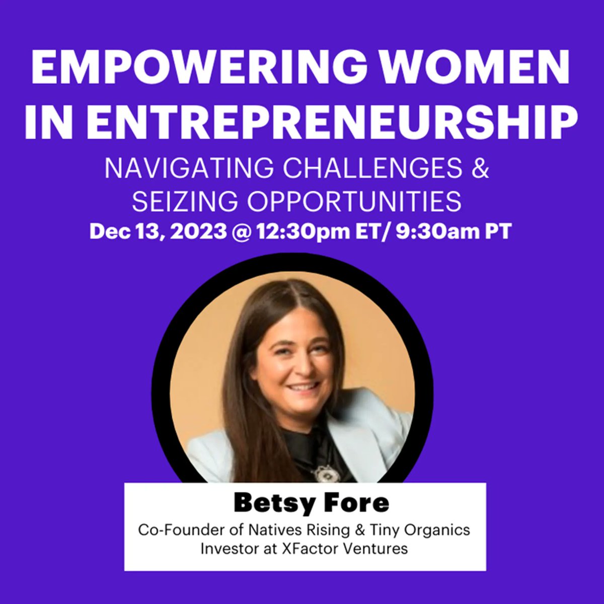 AllRaise's tweet photo. @HeatherHartnett @Human_Ventures There's one more #ARPowerTalks of the year! Join us on Dec. 13th for “Empowering Women in #Entrepreneurship: Navigating Challenges and Seizing Opportunities” with @thebetsy4, Co-Founder of @Tiny_Organics @WonderWoof @Natives_Rising.
Register: https://t.co/pCaEUxICDK https://t.co/ntpAGdZS4L