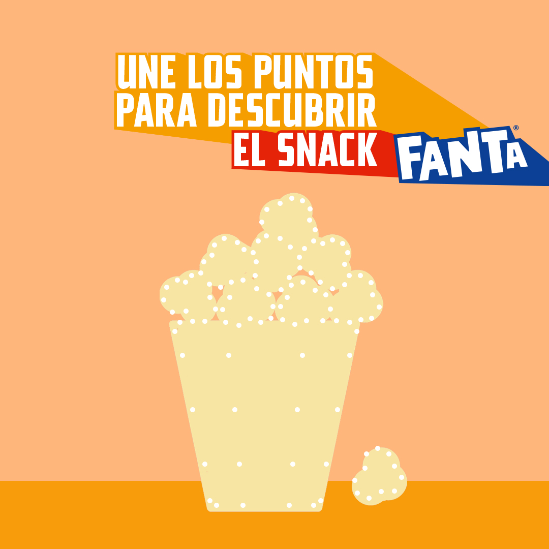 Une los puntos y dime lo que ves... 🤔 
Pista: ¡Combina perfectamente bien con una Fanta helada! 🧡