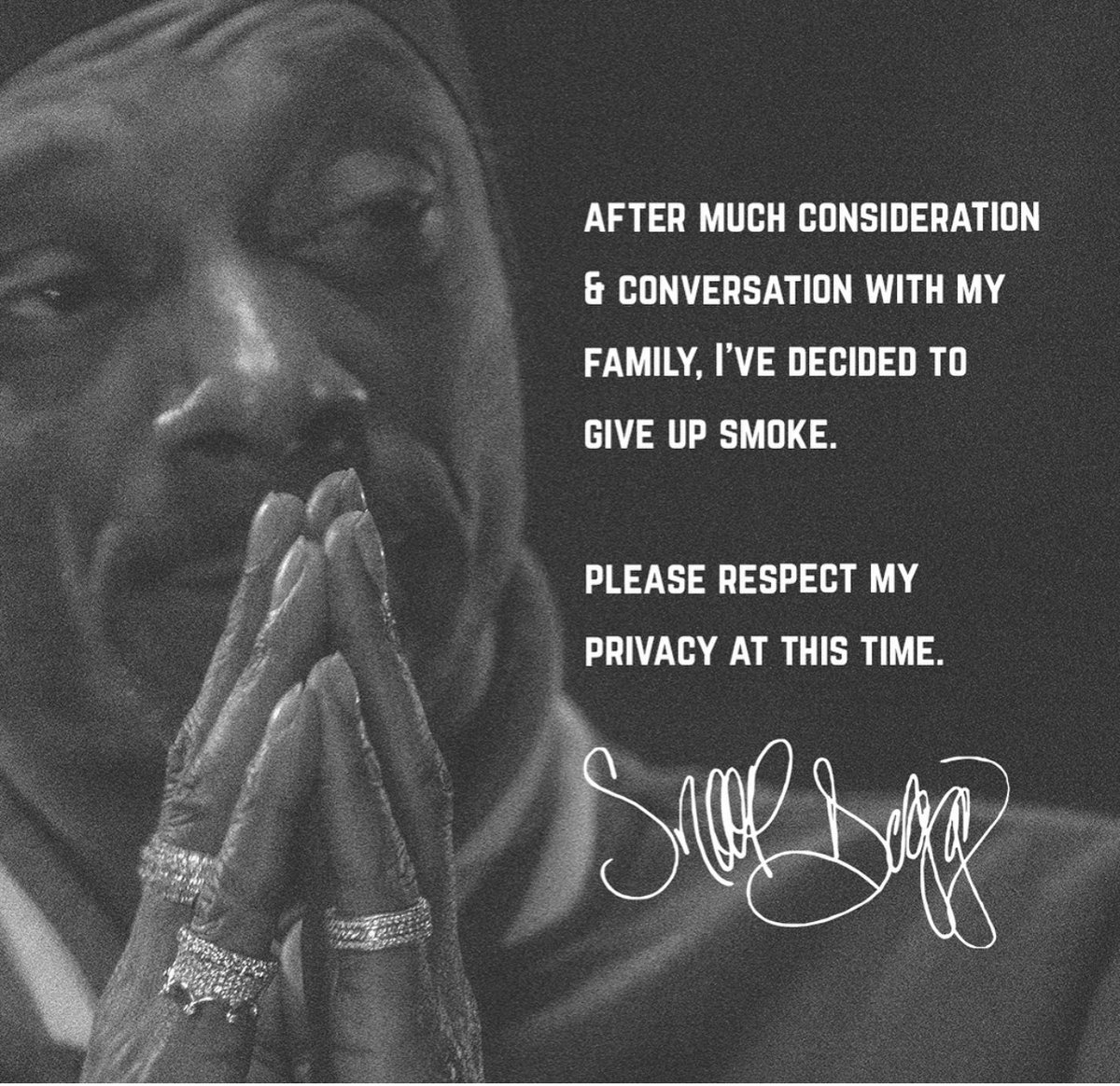 drboycewatkins1's tweet image. I hate to say this, but some Rappers consistently promote unhealthy lifestyle’s on behalf of record labels, and then, when they hit past the age of 40, that’s when the consequences start rolling in.

The reason that snoop is announcing that he’s not going to smoke anymore is…