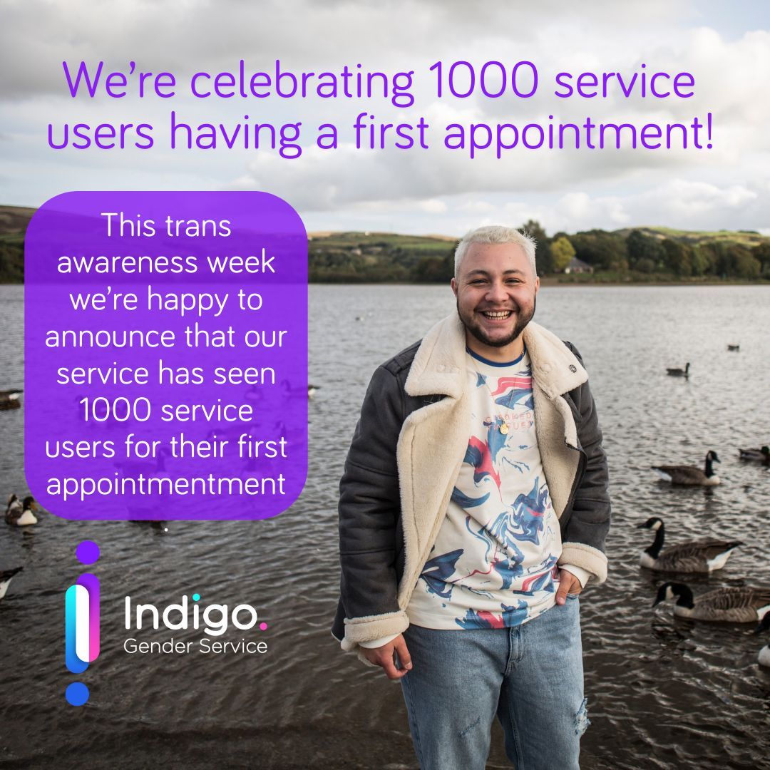 It’s #transawarenessweek and we’re excited to be celebrating a major milestone of delivering a first appointment to our 1000th service user. 

We’re proud that our inclusive, holistic and care-driven approach to trans healthcare has supported so many people on their journey.