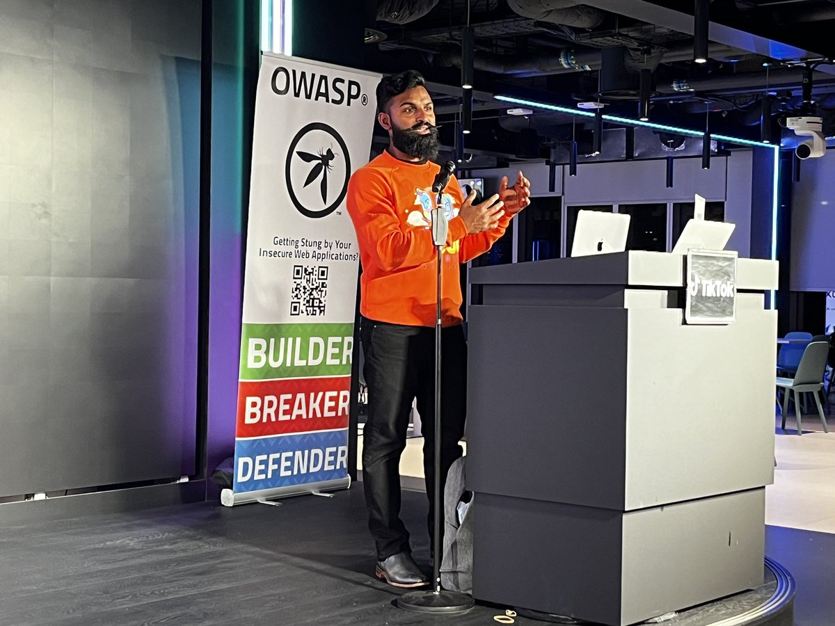 rewtd's tweet photo. Now at @OWASPLondon we have @hashishrajan on @awscloud security for developers with a Top4 (jokingly breaking with OWASP tradition) https://t.co/Nd7xcD4gG0