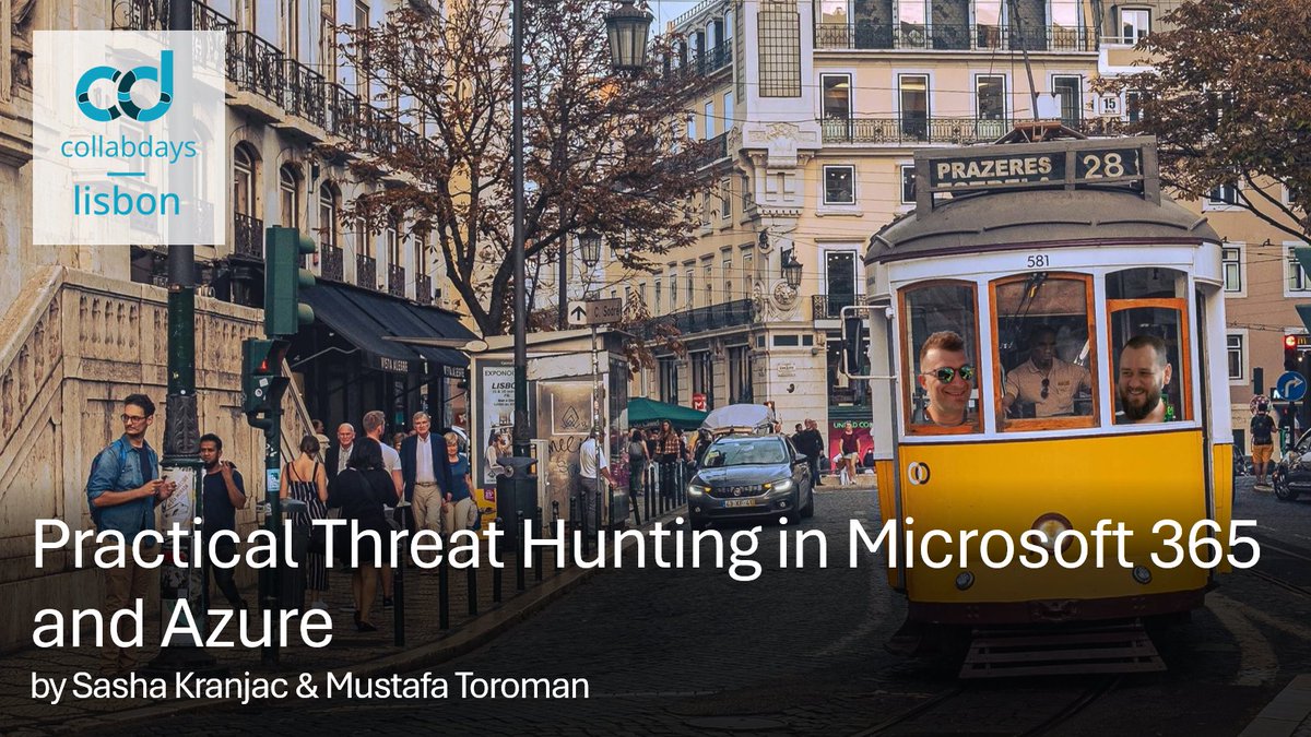 Sasha Kranjac | MVP | RD | CISSP (@sasakranjac) on Twitter photo Hej! See you at
@CollabDaysLIS
2023! Save the date: 📅 25 NOV 2023!
<a href="/toromust/">Mustafa Toroman</a>
& I will have a cool session - don't miss it! #CollabDaysLIS #CollabDays #Azure #Microsoft365 #Security #MVPBuzz Hej! See you at
@CollabDaysLIS
2023! Save the date: 📅 25 NOV 2023!
<a href="/toromust/">Mustafa Toroman</a>
& I will have a cool session - don't miss it! #CollabDaysLIS #CollabDays #Azure #Microsoft365 #Security #MVPBuzz