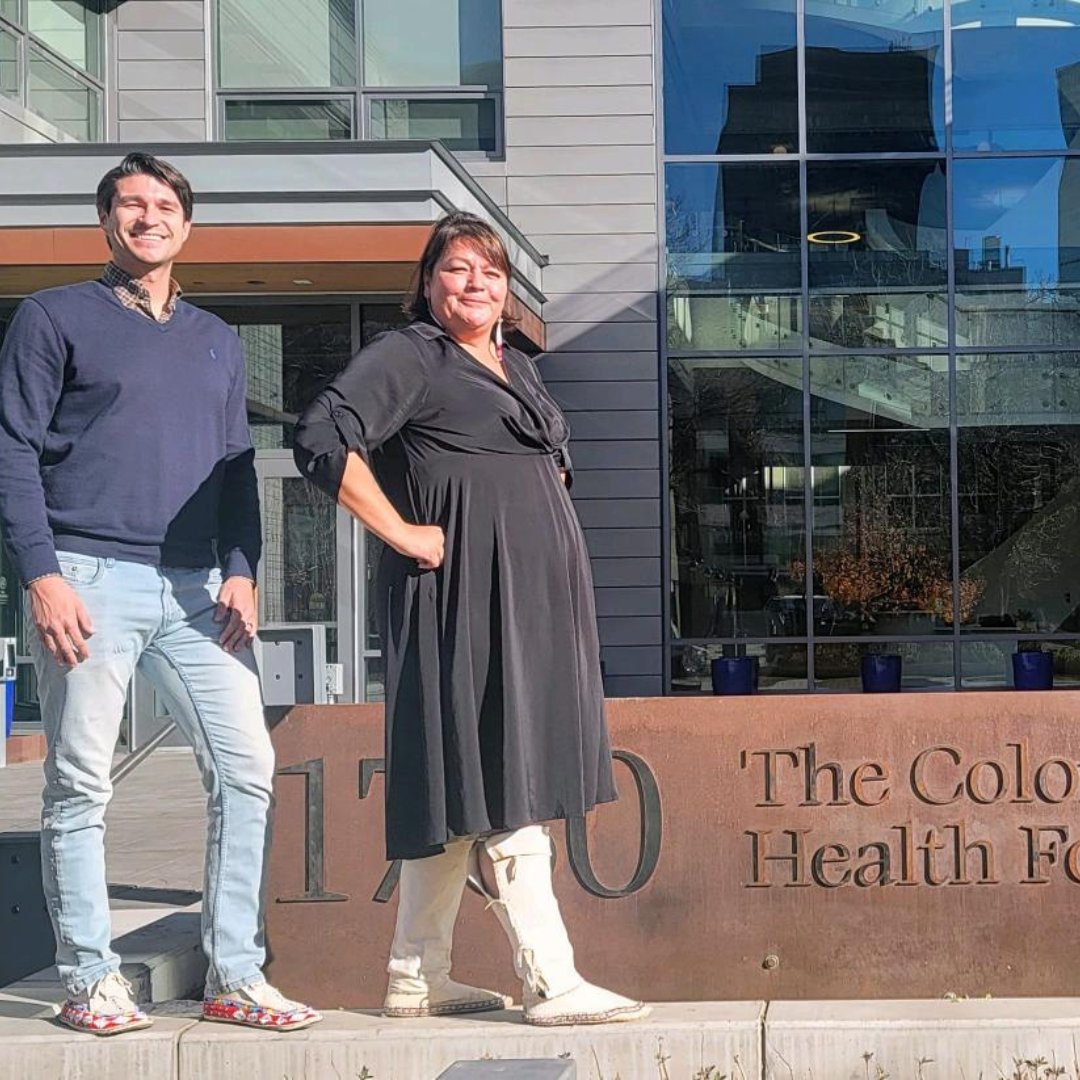 #RockyourMocs: CHF Style! Carly Hare and Aron Wahkinney rocking their HOMEMADE plains style moccasins for #RockYourMocs Day! ✨ Take a photo or video and share on social media using the hashtag #RockYourMocs and #RockYourMocs2023!👏