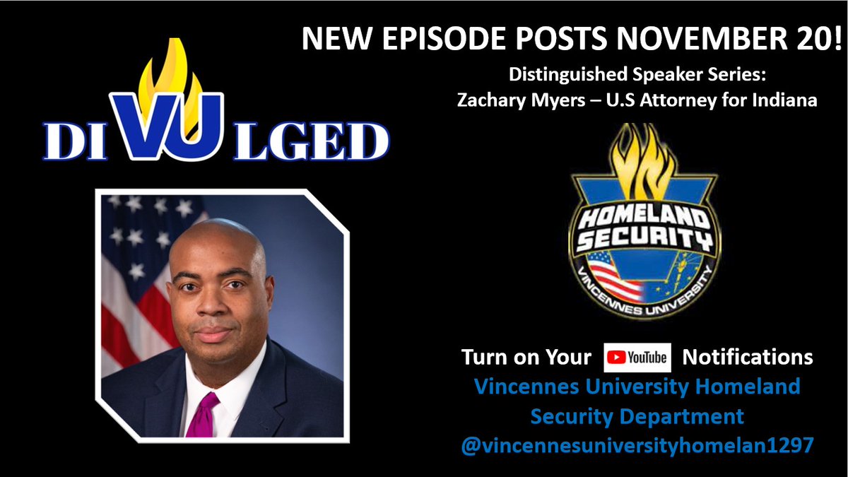 USAttyMyers's tweet photo. Great to be back at Vincennes University! I had the pleasure of presenting to students enrolled in the Homeland Security and Public Safety program. 

You can view my presentation on their Youtube Account beginning Nov. 20. https://t.co/ehVWzMi1Yc