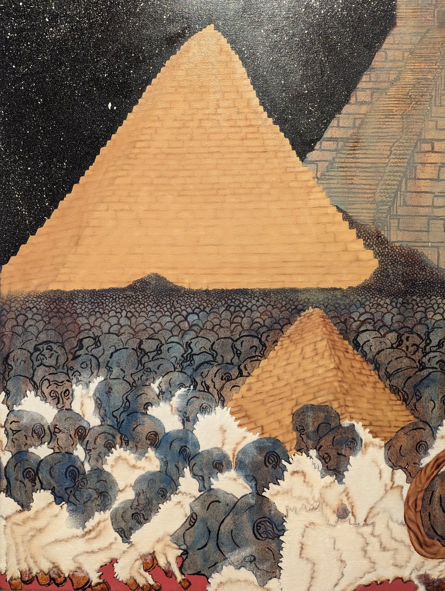 RayMCarney's tweet photo. Process
Oil on canvas
Wip
#wip
#terpenoid
#oils
#facemelt
#followerfollowing
#acidpop
#tasty
#oilpainting
#illustration
#lines
#pyramids
#gods
#mayan
#Acidpop
#pink
#woodgrain
#goat https://t.co/5fEiS3zF1D