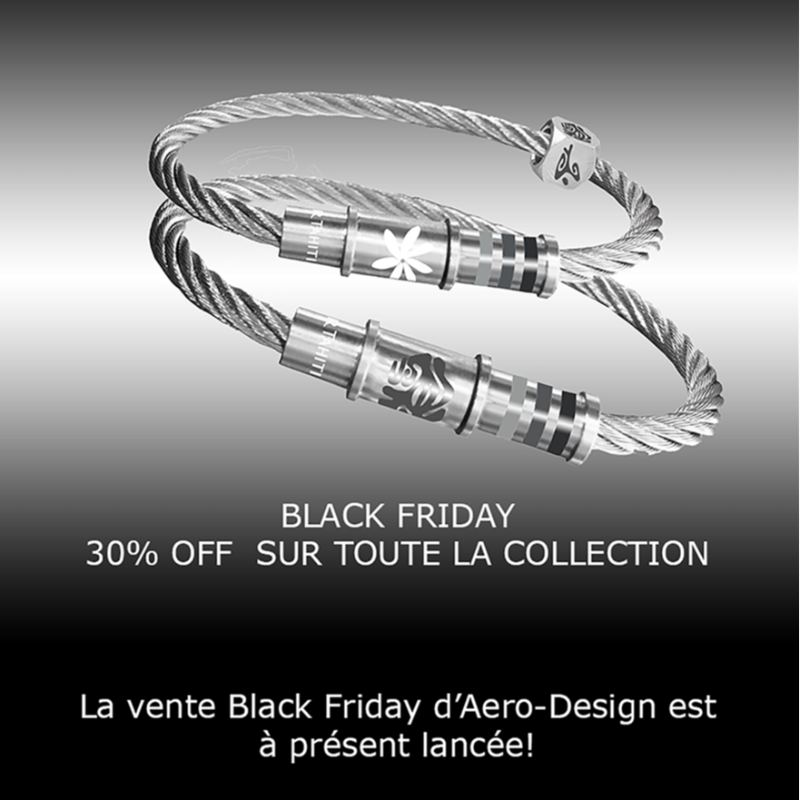 AirTahitiNuiFR's tweet photo. [#BlackFriday] -30% sur la collection de nos ambassadeurs de Aero-Design, dont les bracelets Mach2 Air Tahiti Nui, TIKI &amp; CHARME.

Inspirés des câbles aéronautiques, ils vous connectent à l'esprit NUI de notre compagnie ✈️

Profitez de l'offre jusqu'au 29/11 avec le code BLACK 👇