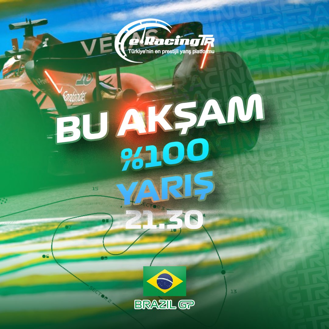 Bu haftaki durağımız Brezilya 🇧🇷. Bir çok mücadelenin geçeceği efsanevi pistteki canlı yayını kaçırmayın. 

🕤 21:30
🎥 twitch.tv/eracingtr

#F123 #F1espor #Brazil