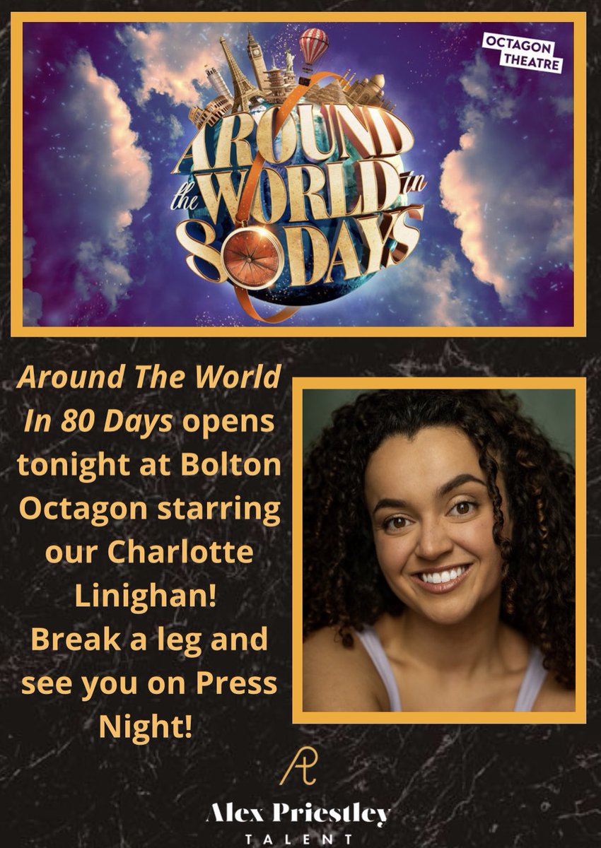 Our brilliant @CharlotteLinig1 opens in “Around The World in 80 Days” TONIGHT @octagontheatre! Wishing you the best of luck and we can’t wait to see the show next week! 🤩🤩 #ChristmasIsOfficiallyHappening!