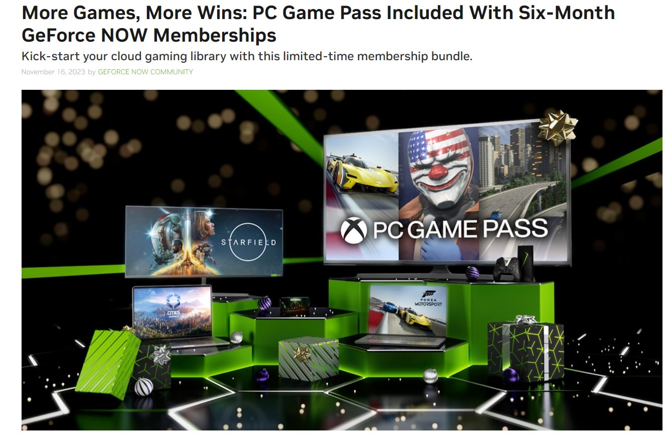 Nvidia Bundles 3 Months of PC Game Pass With GeForce Now Ultimate  Subscription