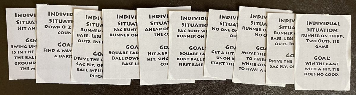 DBBaseballClub's tweet photo. We had our first Situation Day on the HitTrax last night. Players draw a card and compete to execute the task at hand. We work on everything from two-out hits, runners on third with less than two, sac bunts, and more. Quality-At-Bats are awarded if the task at hand is executed. https://t.co/NHr9v2WokY