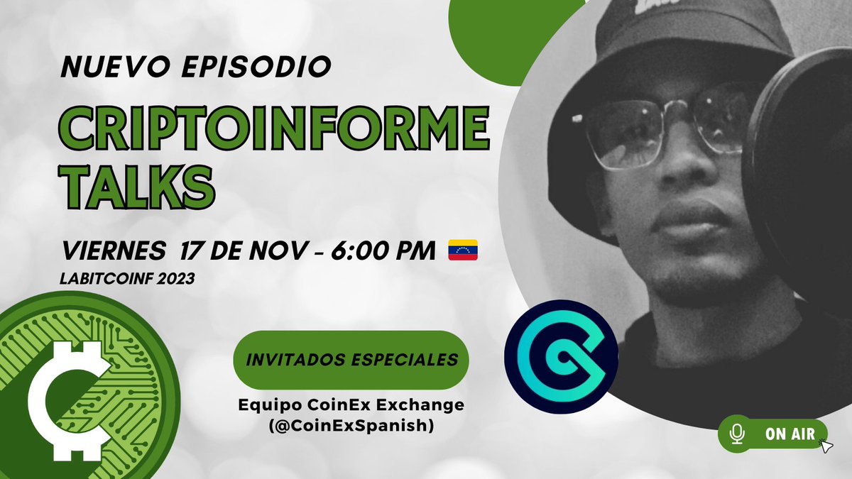 Criptoinforme's tweet photo. 🚨¡Este viernes 17, no te pierdas la edición especial de #CriptoinformeTalks con nuestros amigos de @CoinExSpanish @klholis y @joseit0_!
🗣Hablaremos sobre la #LaBitConf2023 y la actualidad del mercado cripto. No olvides activar el recordatorio. https://t.co/I74UO2w4u9
