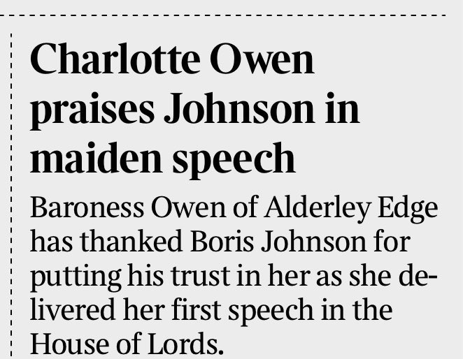 “Dear Dad, Thanks for the job. Makes up for the lack of child support I suppose. Lots of love Charlotte xx”

#CharlotteOwen #BorisJohnson #ItsObviousIsntIt