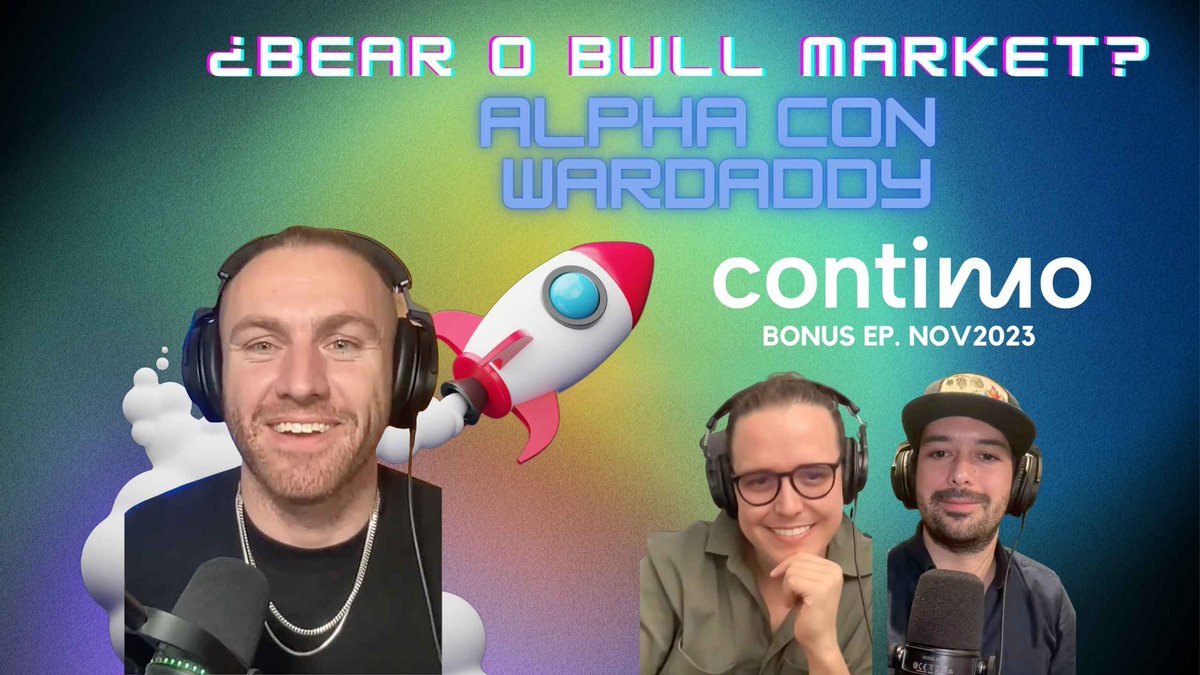jpmex_'s tweet photo. Nuevo episodio especial de Continuo! 🎙️⚡️Uncensorded @wardaddycapital nos tira todo el ALPHA posible, intentamos responder a la pregunta: Bear o Bull Market? Y hablamos de las distintas verticales de cripto en las que vale la pena poner atención. No se lo pierdan y compartan! 🫶🏻

https://t.co/Yv8CDlFBR9