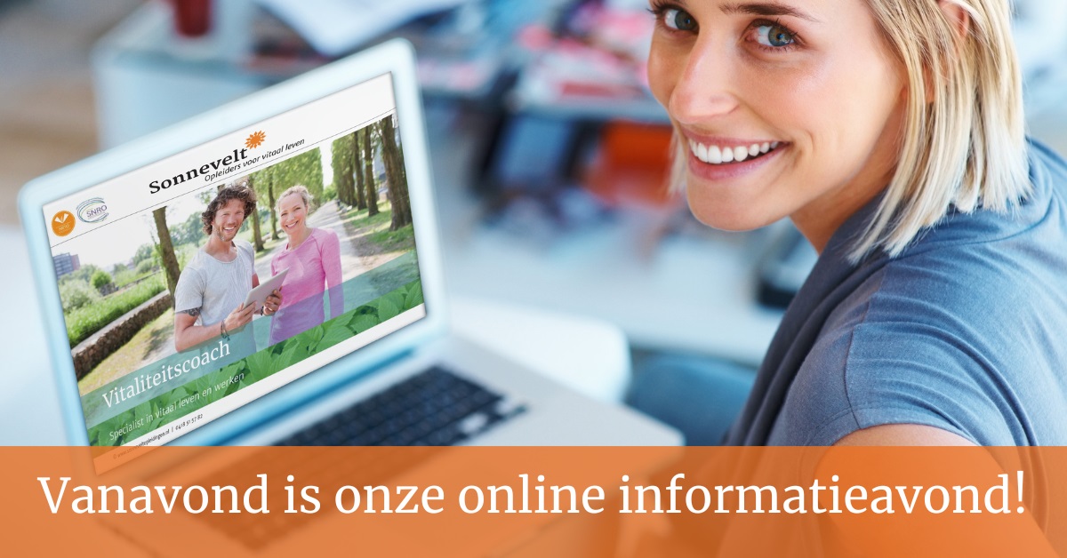 Vanavond is onze informatieavond! Woon online de presentaties van onze opleidingen bij en stel je vragen rechtstreeks aan de docent. Heb jij je nog niet aangemeld? Ga dan naar onze website en meld je gratis aan: bit.ly/3MKrnwe

#informatieavond #sonnevelt #vitaliteit