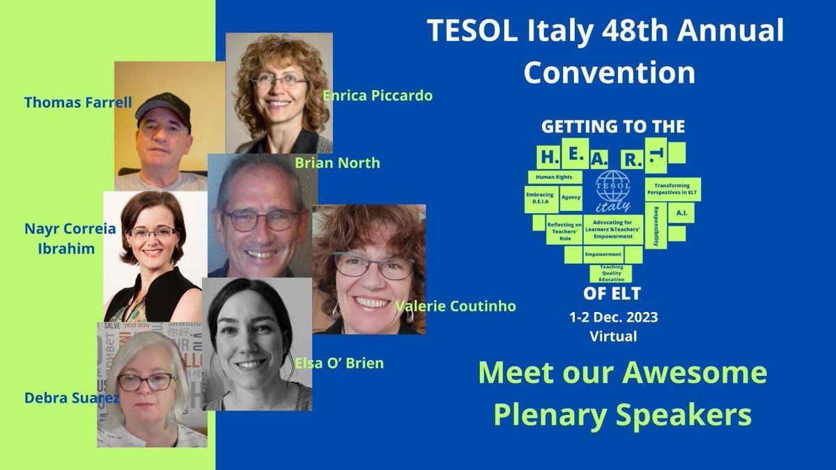 ItalyTesol's tweet photo. TESOL ITALY 48th CONVENTION - Virtual -  on -2/12/23!
MEET OUR PLENARY SPEAKERS!
👥 Don't miss out on this wonderful gathering ELT professionals. Check out the full list of our amazing presenters.
👉 Register here: https://t.co/y1OhBPRxla
See you there! 
https://t.co/gFfqEL9KOd https://t.co/sgBnfh8Oc2