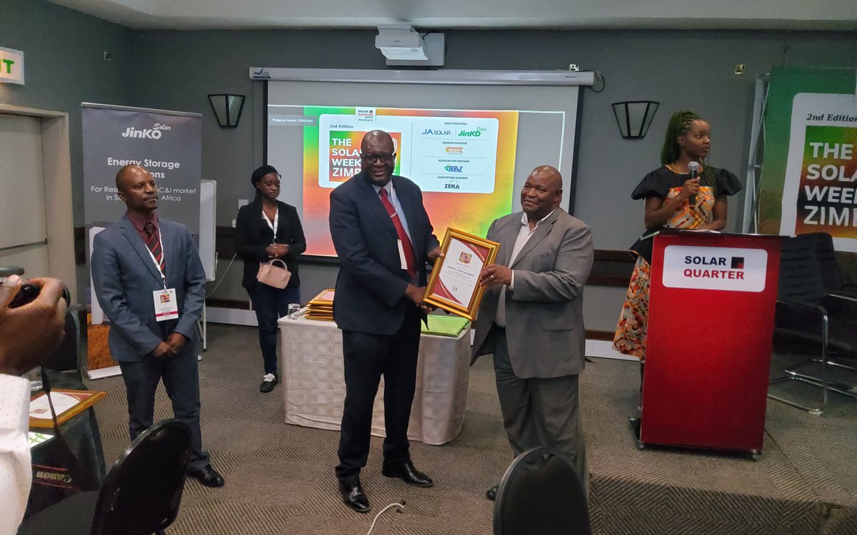 zeraenergy's tweet image. Congratulations to #ZERA for receiving an Honorary Award  from #SolarQuarter on being the strategic arm of the Ministry of Energy and Power Development that makes commendable efforts in enabling and promoting strides in renewable energy uptake whilst maintaining inclusiveness.