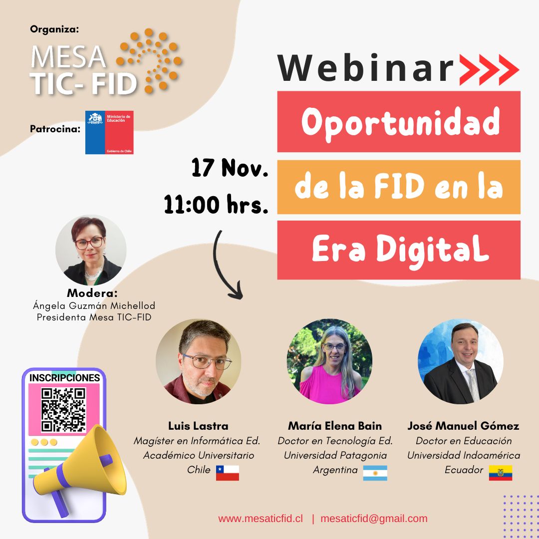 ➡ INSCRIPCIONES: lnkd.in/e_zFGWwh

Todos invitados/as!! mañana viernes 17 de noviembre a las 11 hrs. (Hora Chile)